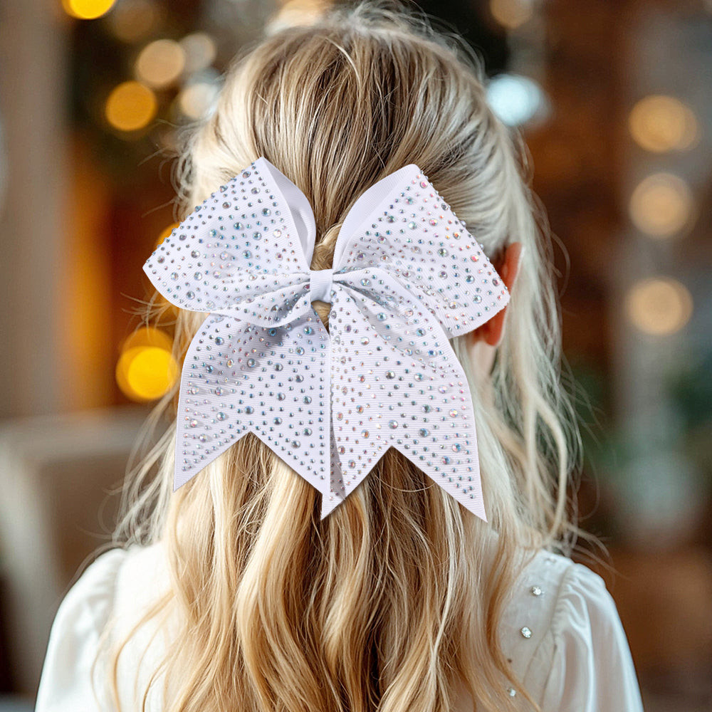 Thick Wavy Blonde Mid-Back With Sparkle Bow Thick Wavy Blonde Mid-Back With Sparkle Bow — Hair Bow Ponytail