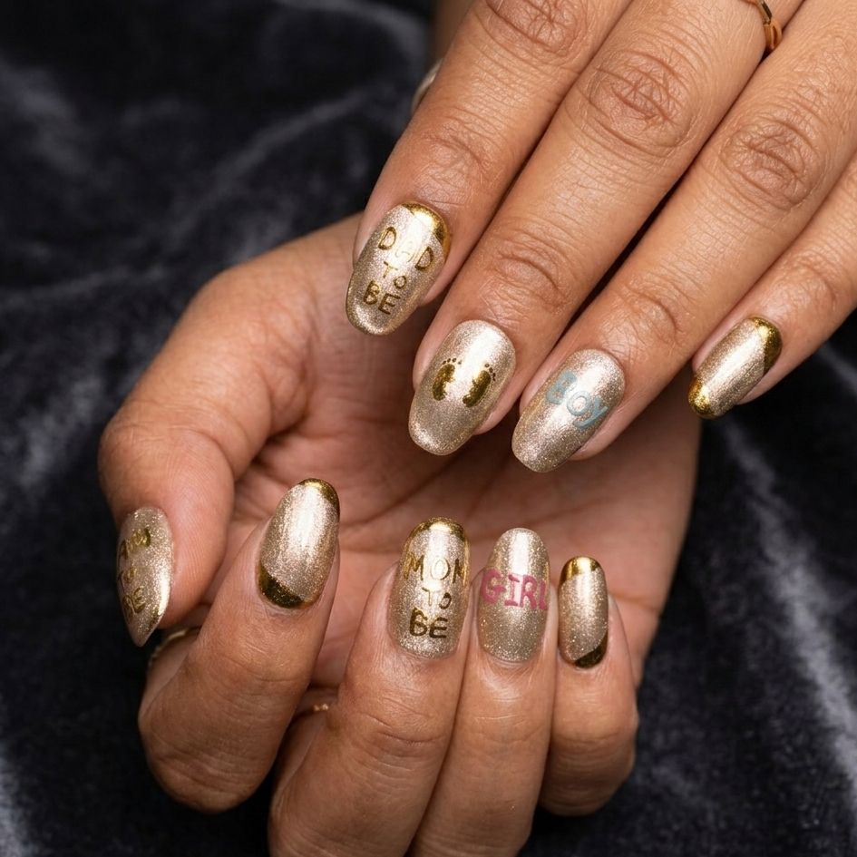 Metallic Glitter Glossy Tips Visual Idea Metallic Glitter Glossy Tips Visual Idea — Mom Nails