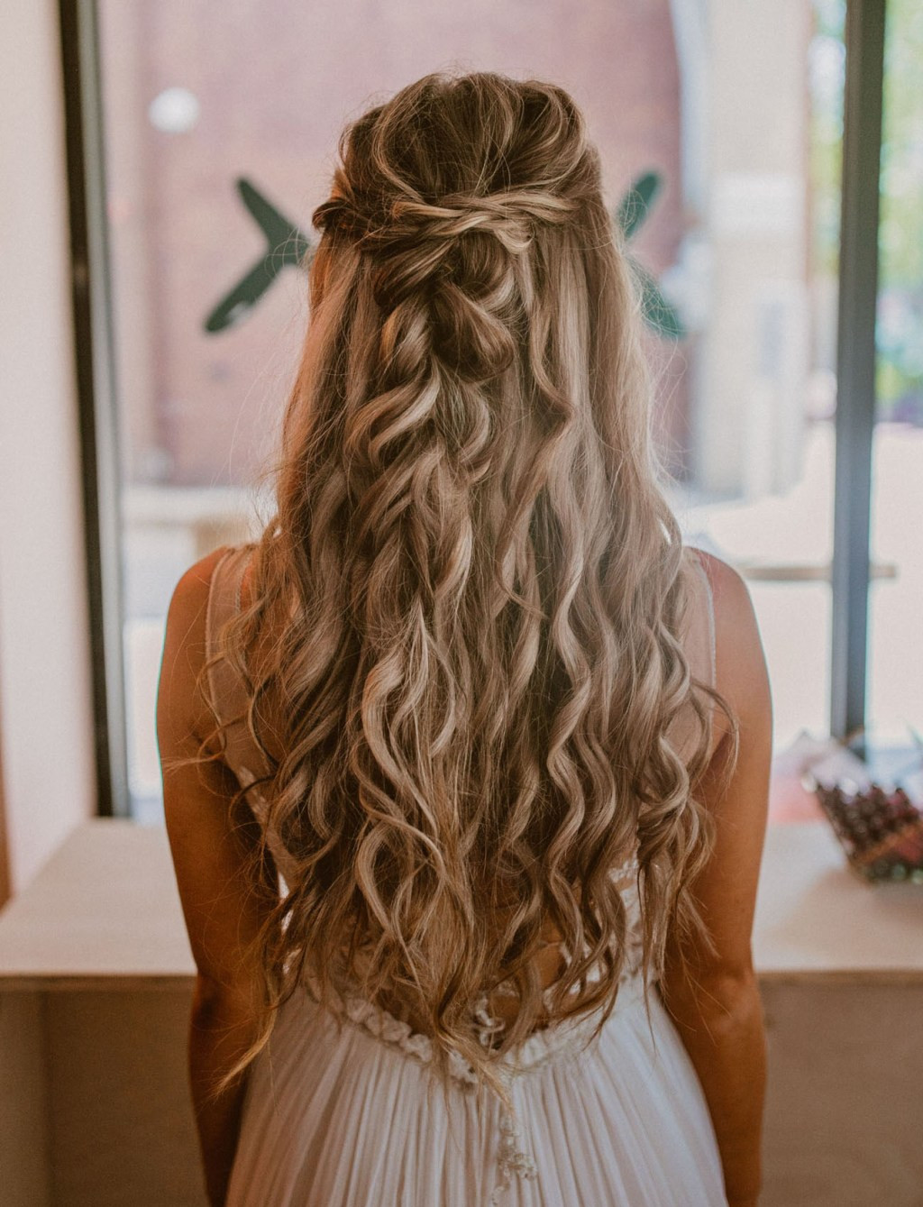 Light Brown Braided Crown Light Brown Braided Crown — Half Up Half Down with Braids