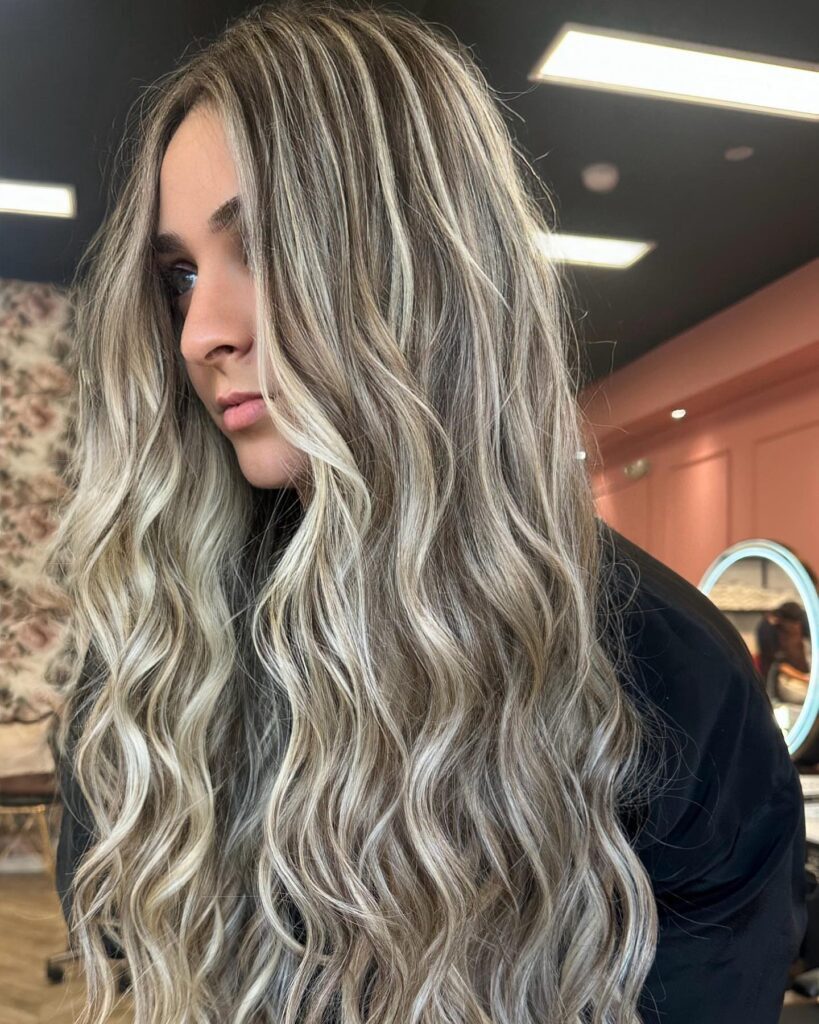 Mid-Back Dark Blonde With Ash Balayage Mid-Back Dark Blonde With Ash Balayage