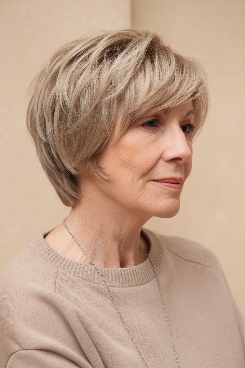 Chin Length Bob With Light Blonde — Hairstyles for Women Over 60
