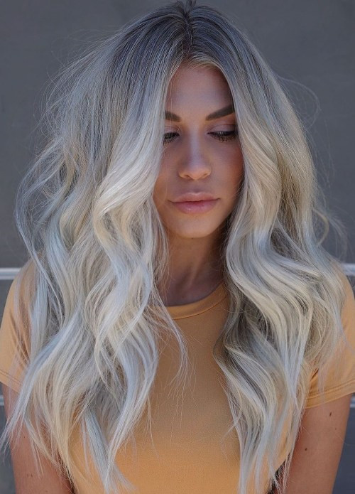 White Blonde With Root Shadow Curtain Bangs White Blonde With Root Shadow Curtain Bangs — White Hair