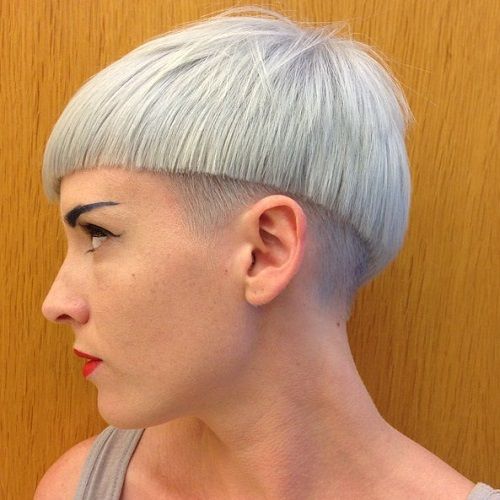 Light Grey and Purple Chin Length Bowl Cut Light Grey and Purple Chin Length Bowl Cut