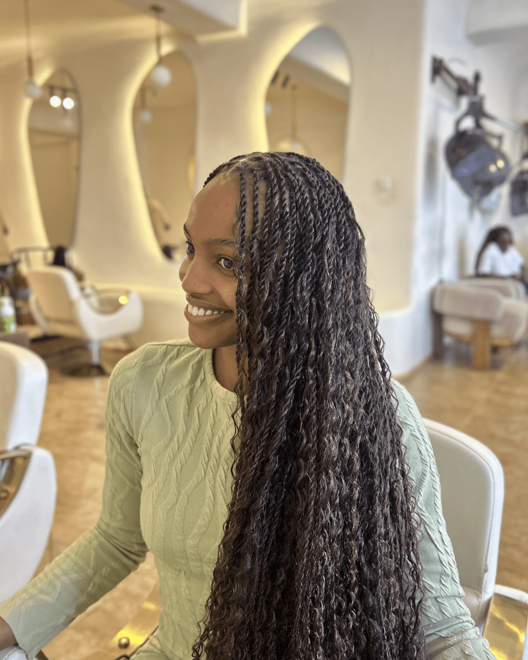 Dark Brown Twists With Springy Curls Dark Brown Twists With Springy Curls — Island Twists