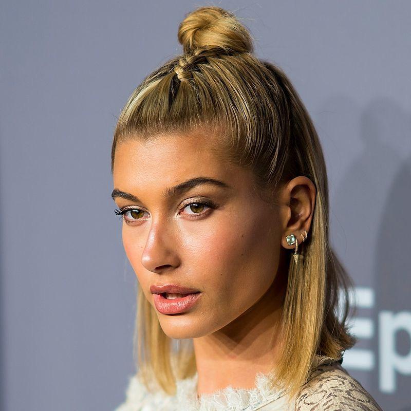 Light Blonde Bob With Sculpted Half Up Bun Light Blonde Bob With Sculpted Half Up Bun