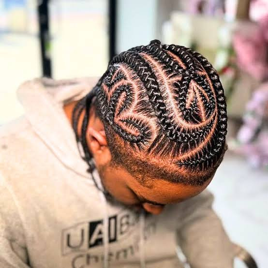 Bold Curved Lines And Sharp Scalp Definition — Cornrows for Men
