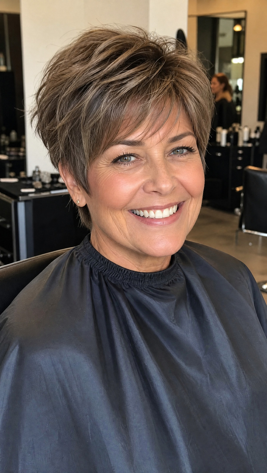 Tousled Wavy Platinum Pixie Tousled Wavy Platinum Pixie — Hair Color Over 50 Short Hair