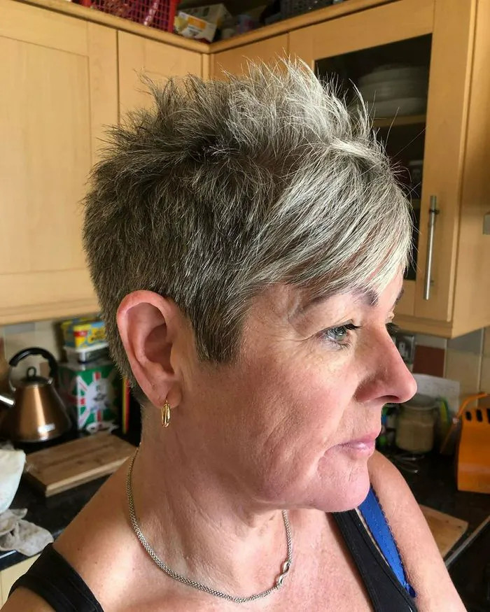 Choppy Pixie With Spiky Texture Choppy Pixie With Spiky Texture — Gray Pixie