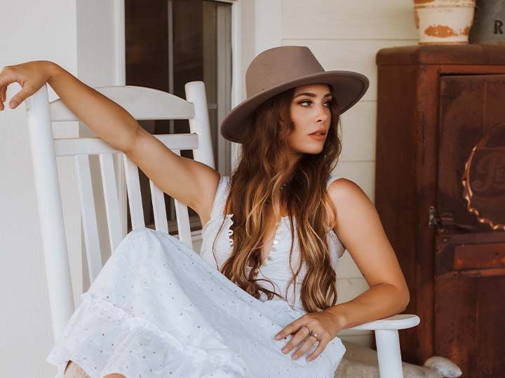 Taupe Wide Brim Hat with White Eyelet Dress Taupe Wide Brim Hat with White Eyelet Dress — Wide Brim Hat Outfits