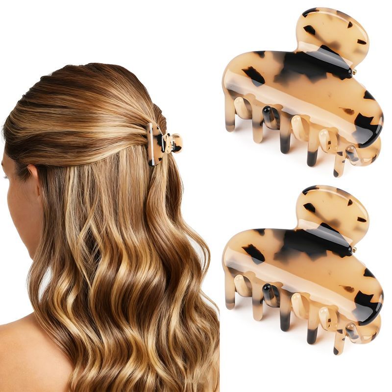 Collarbone Light Brown Wavy Mini Clip — Half Up Claw Clip