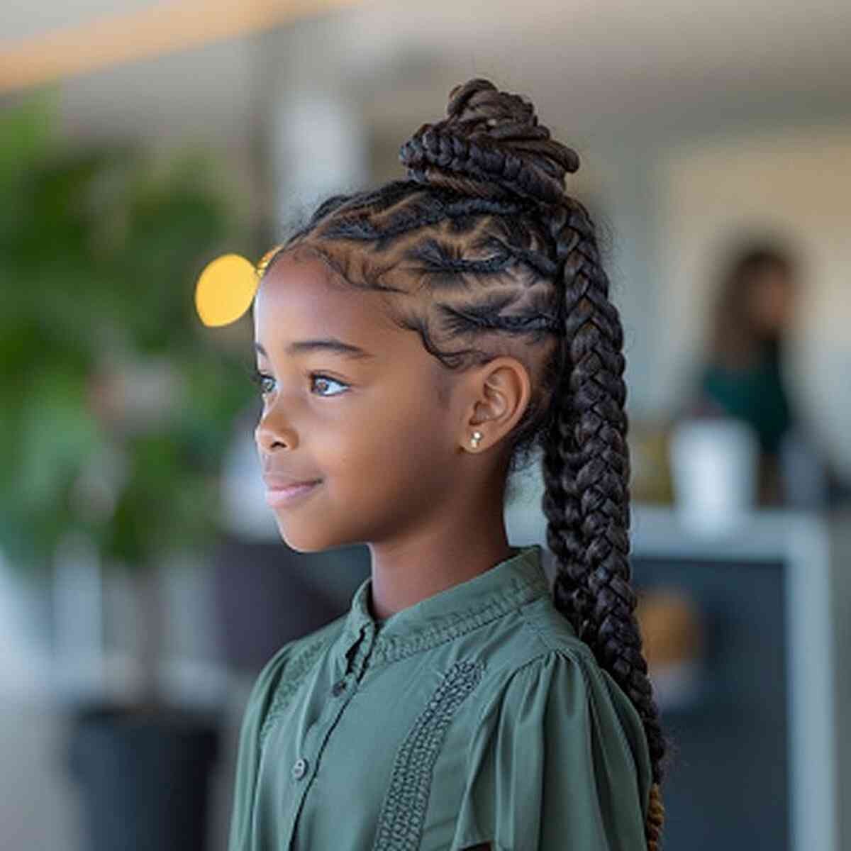 Intricate Braided Updo with Cascading Braid — Kids Braids