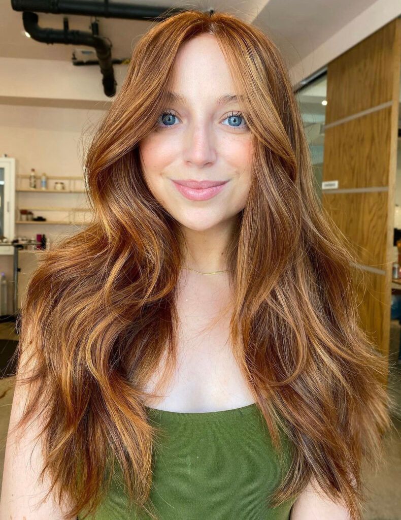 Collarbone Red With Subtle Blonde Highlights Collarbone Red With Subtle Blonde Highlights — Red Hair with Highlights