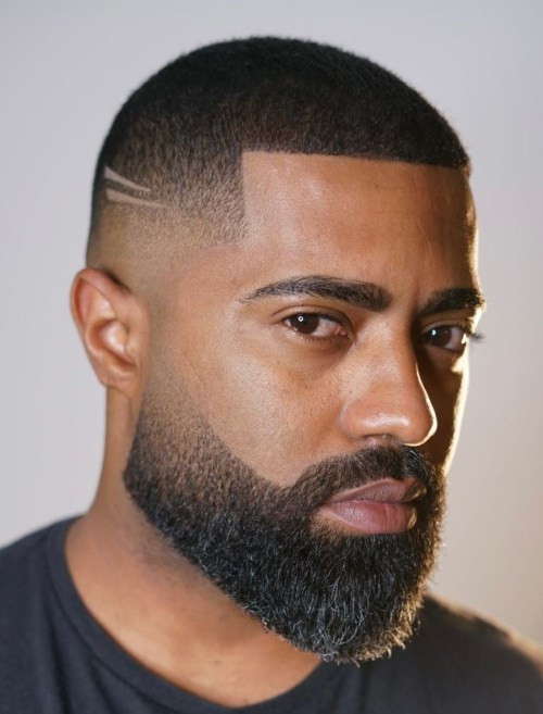 Fade With Subtle Geometric Design — Black Men Haircuts
