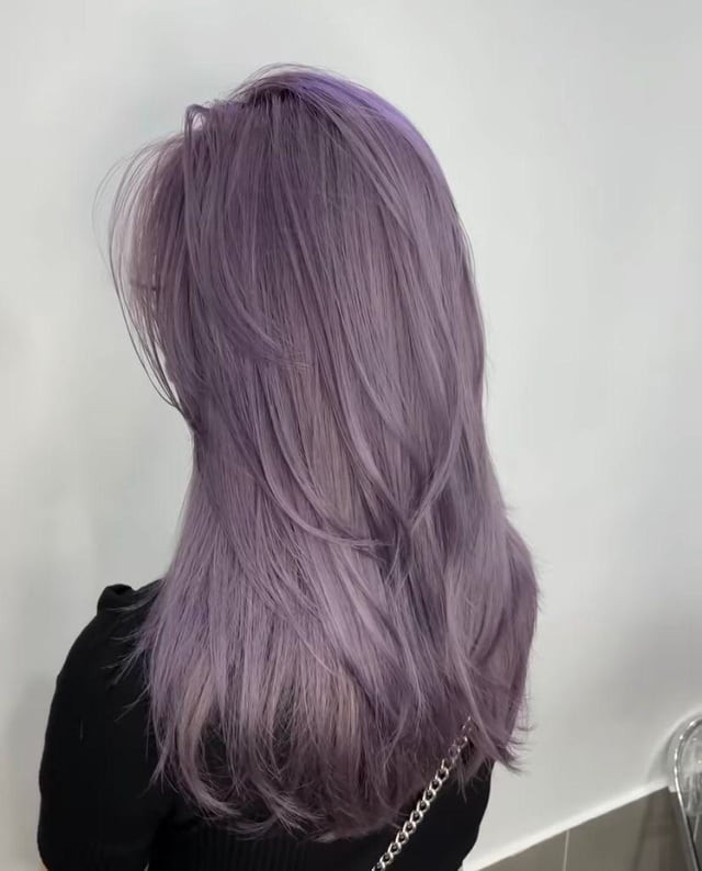 Soft Pastel Purple on Straight Mid-Back Hair Soft Pastel Purple on Straight Mid-Back Hair — Pastel Purple Hair