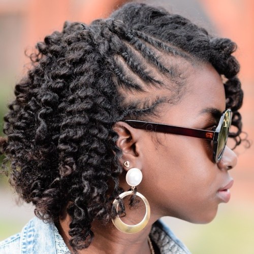 Coily Twist Out With Side Flat Twists — Natural Hairstyles