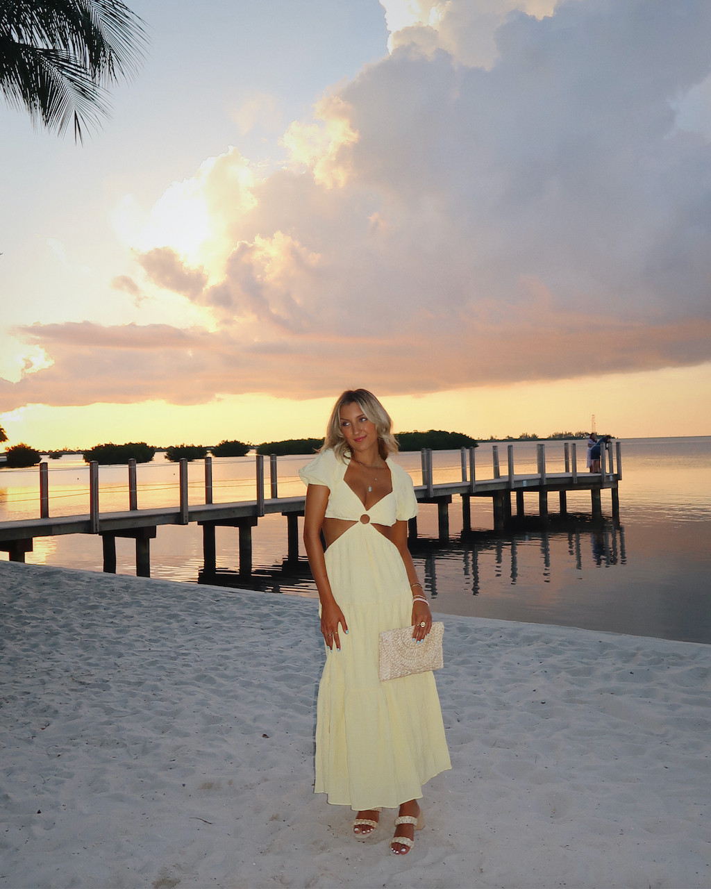 Pale Yellow Tiered Maxi Dress with Waist Cut-outs Pale Yellow Tiered Maxi Dress with Waist Cut-outs — Florida Outfits