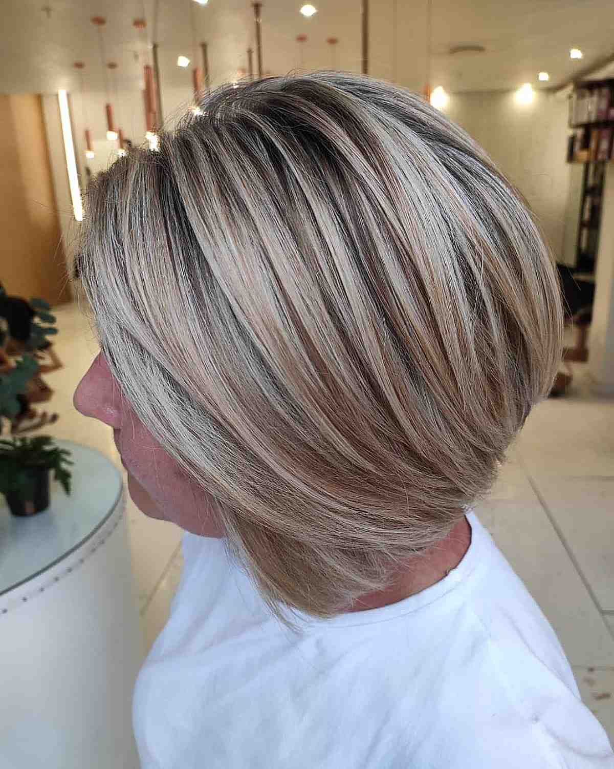 Short Blonde Stacked Bob Near Ear Short Blonde Stacked Bob Near Ear — Bob for Thick Hair