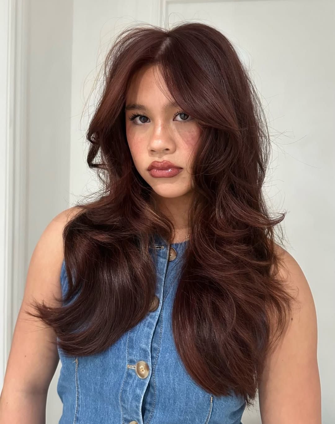 Rich Auburn With Wispy Bangs Rich Auburn With Wispy Bangs — Hair Color Trends