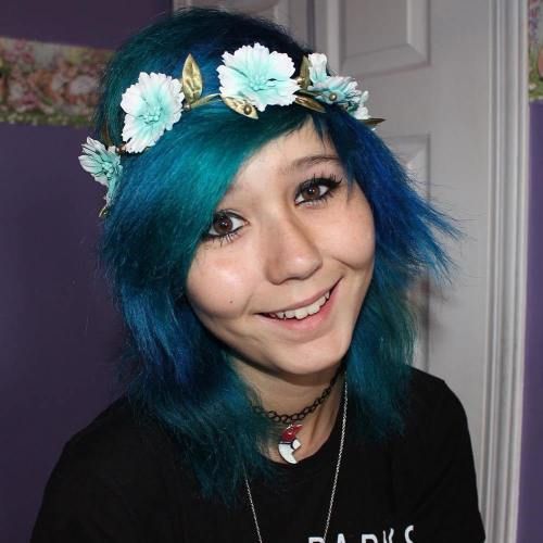 Teal And Blue Gradient Visual Idea — Emo Hair