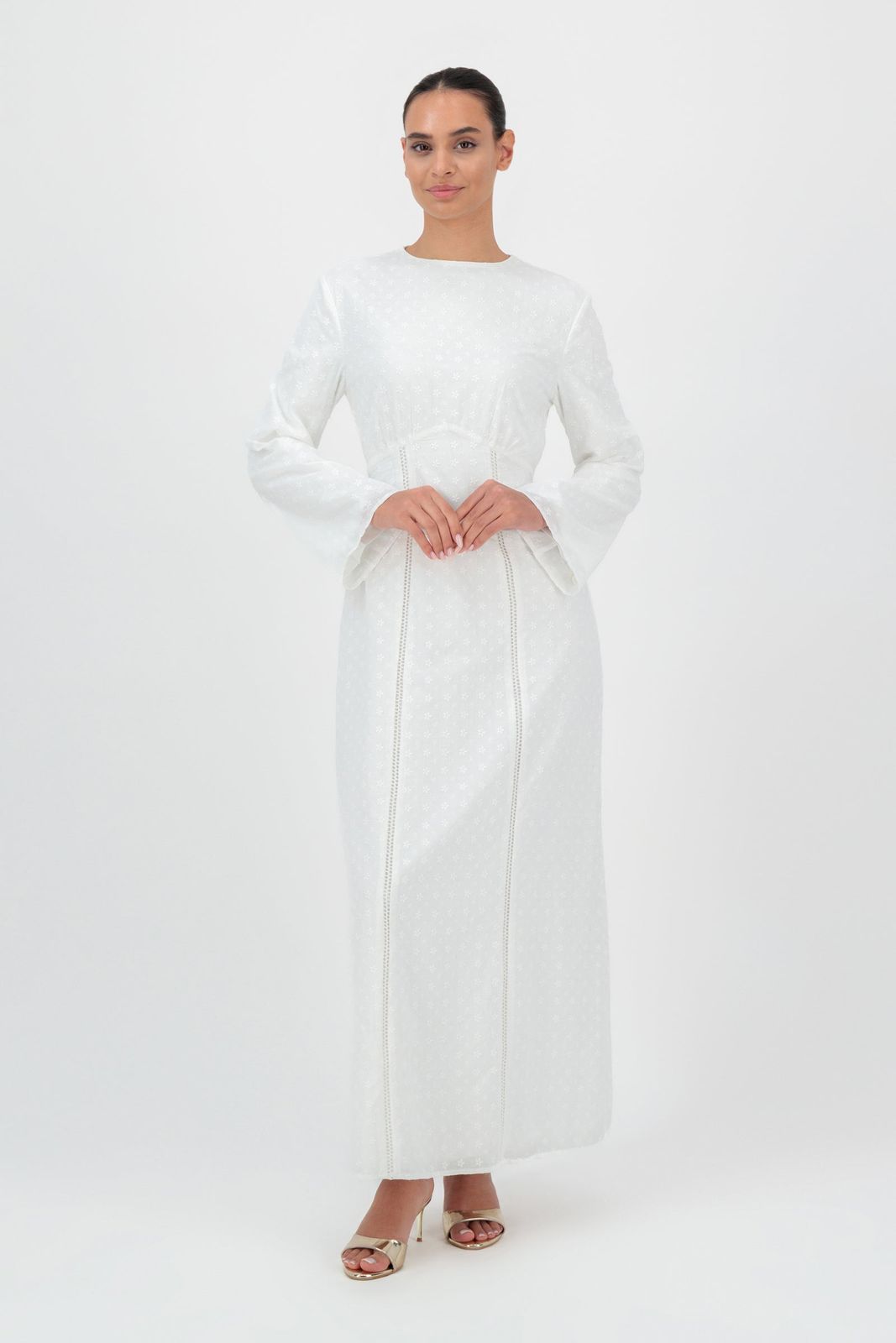 Embroidered Column Maxi Dress for Formal Events — Modest Dresses