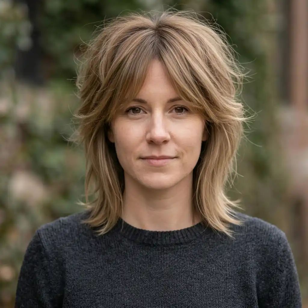 Choppy Bangs Collarbone Layered Wolf Cut — Wolf Cut for Straight Hair
