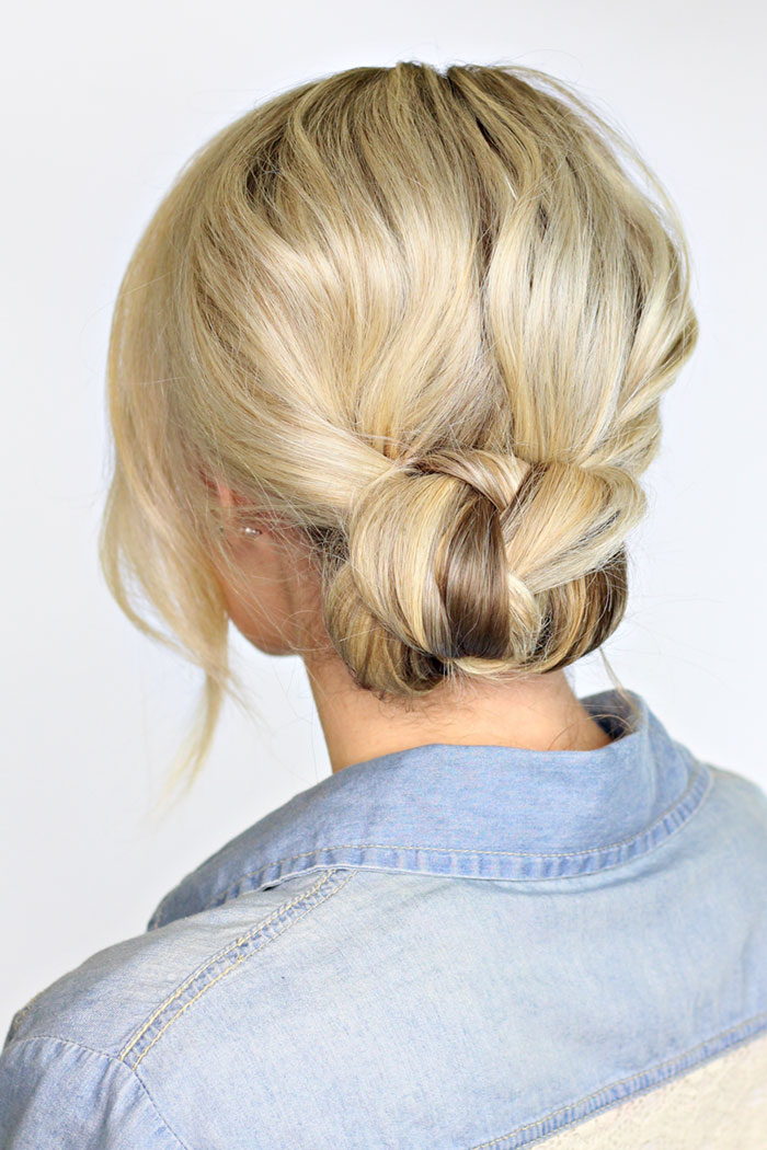 Fine Ash Blonde Braided Bun