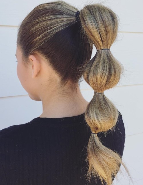 Dark Blonde Bubble Ponytail Dark Blonde Bubble Ponytail — School Hairstyles