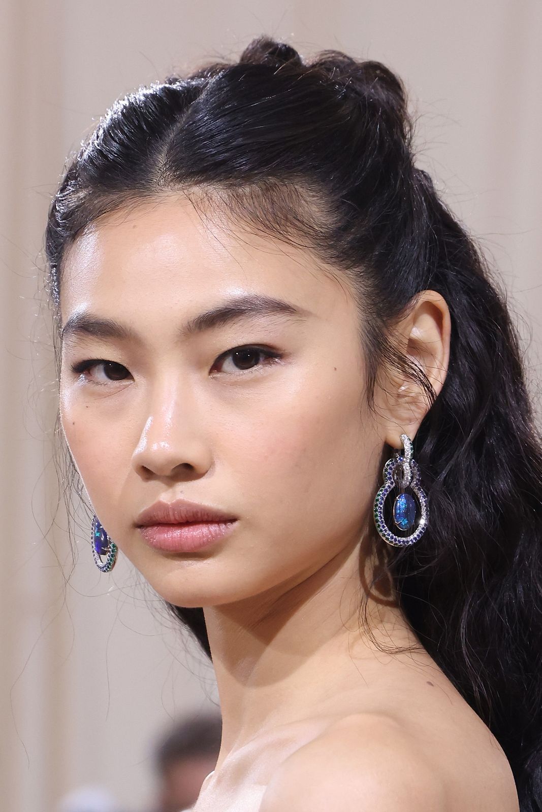 Dark Brown Side Part Waves Dark Brown Side Part Waves — Sleek Half Up Half Down