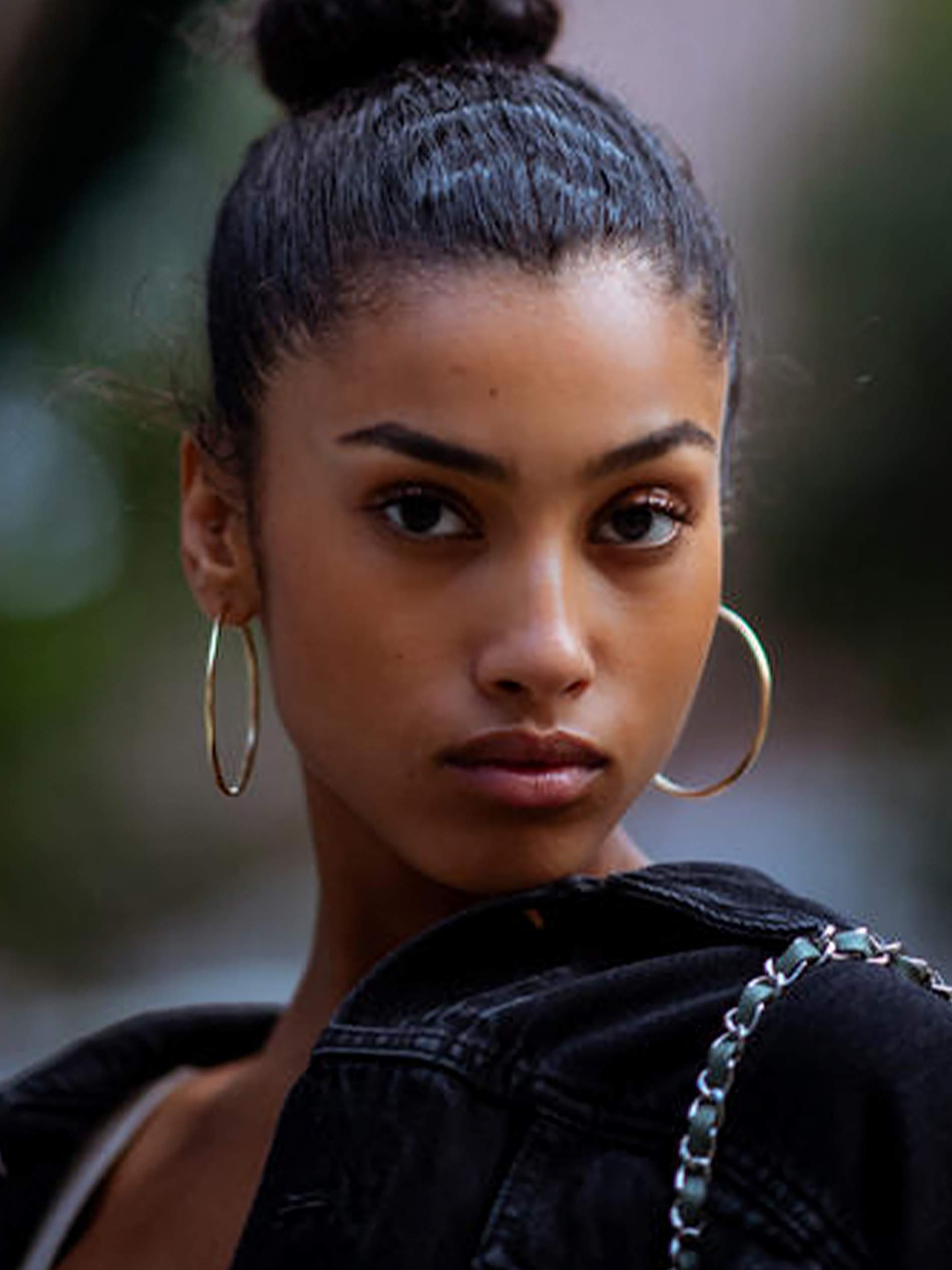Oversized Thin Gold Hoops with a Denim Jacket — Hoop Earrings