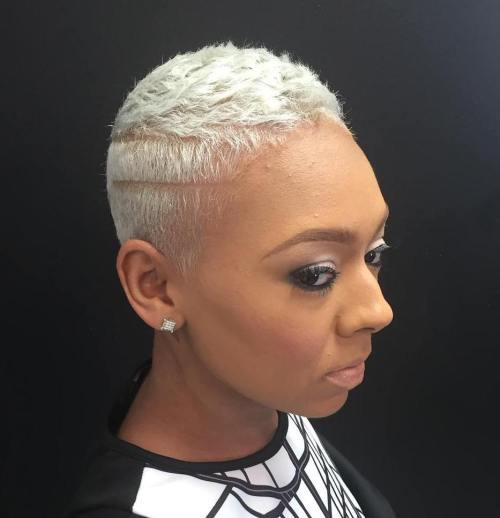 Platinum Blonde TWA With Textured Layers — TWA Hairstyles