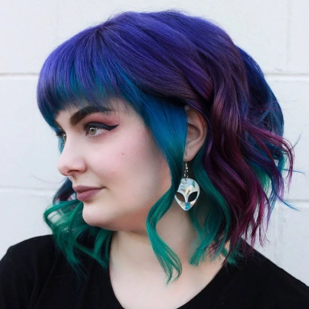 Collarbone Bob Full Bangs Galaxy Collarbone Bob Full Bangs Galaxy — Galaxy Hair