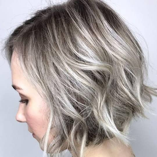 Choppy Ash Blonde Bob with Light Lowlights Choppy Ash Blonde Bob with Light Lowlights — Lowlights Over 50