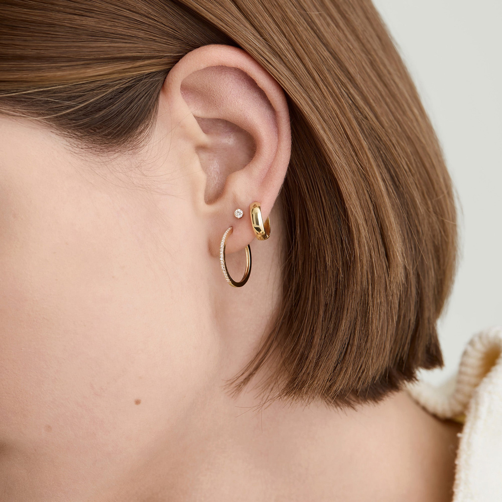 Sparkling Detail: Paved Gold Hoops — Gold Hoops Outfits