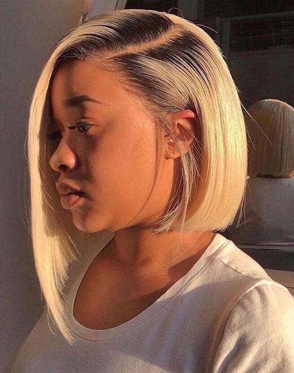 Platinum Bob with Dark Roots — Bob Hairstyles for Black Women