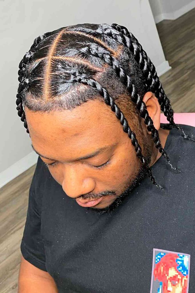 Long Wavy Twists with Clean Parting Long Wavy Twists with Clean Parting — Twists for Men