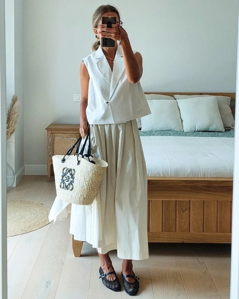 Black Mary Jane Flats Outfit Idea — All White Party Outfits