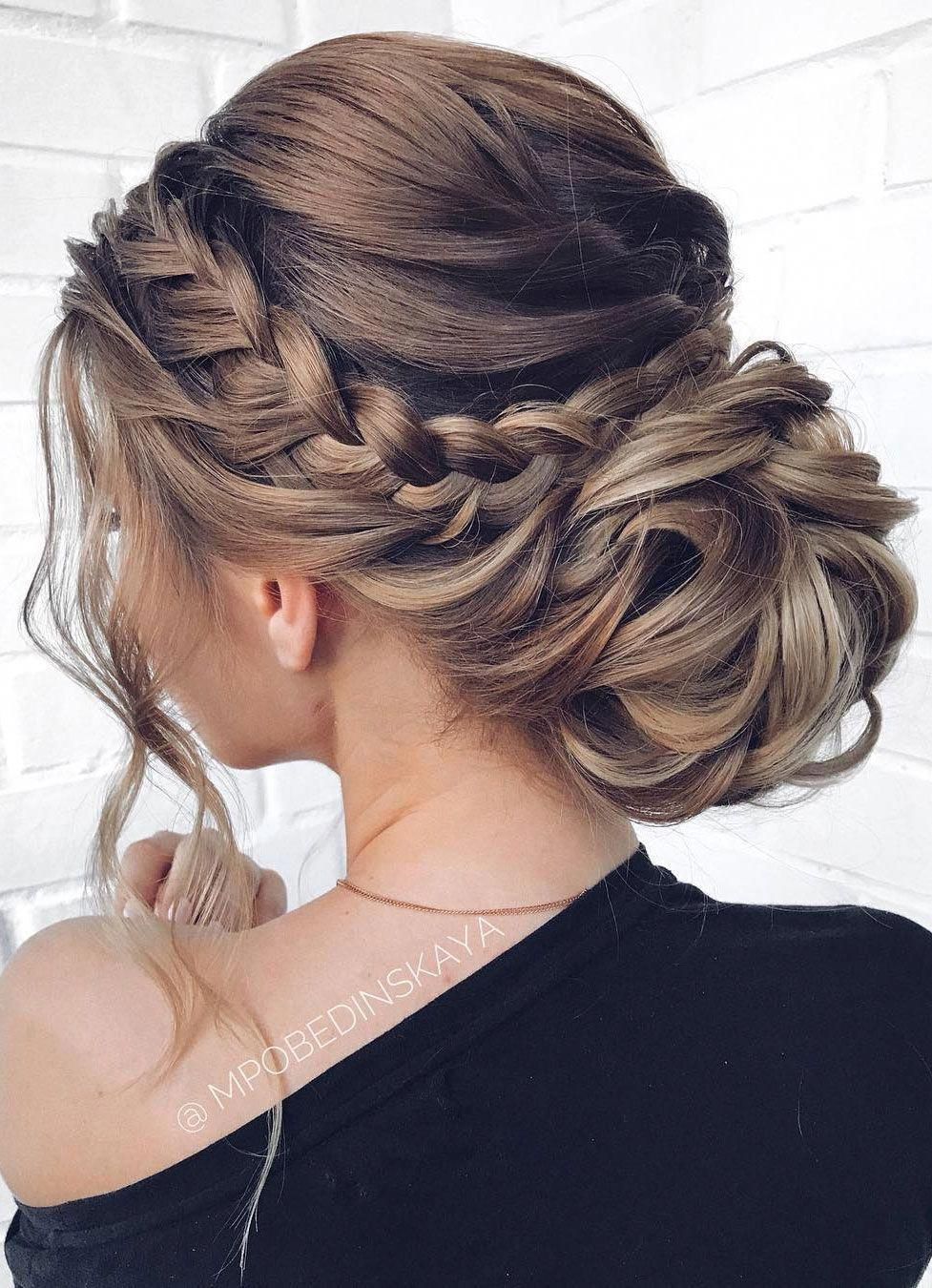Medium Brown and Blonde Braided Updo Medium Brown and Blonde Braided Updo — Braids for Medium Hair