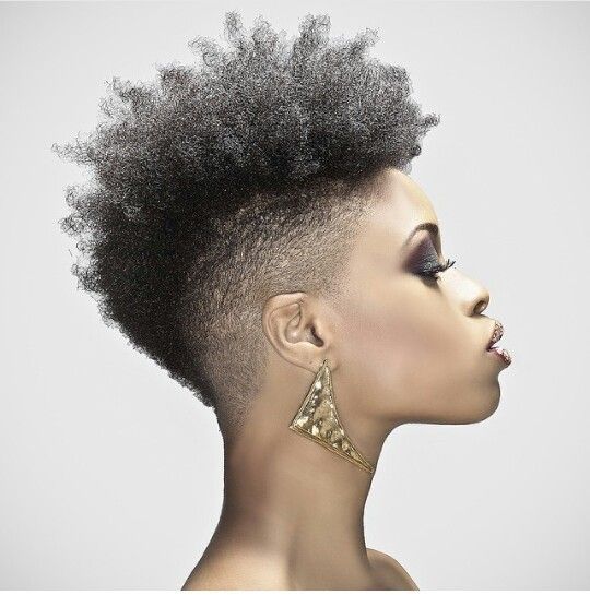 Voluminous Afro with Undercut — Short Natural Hairstyles