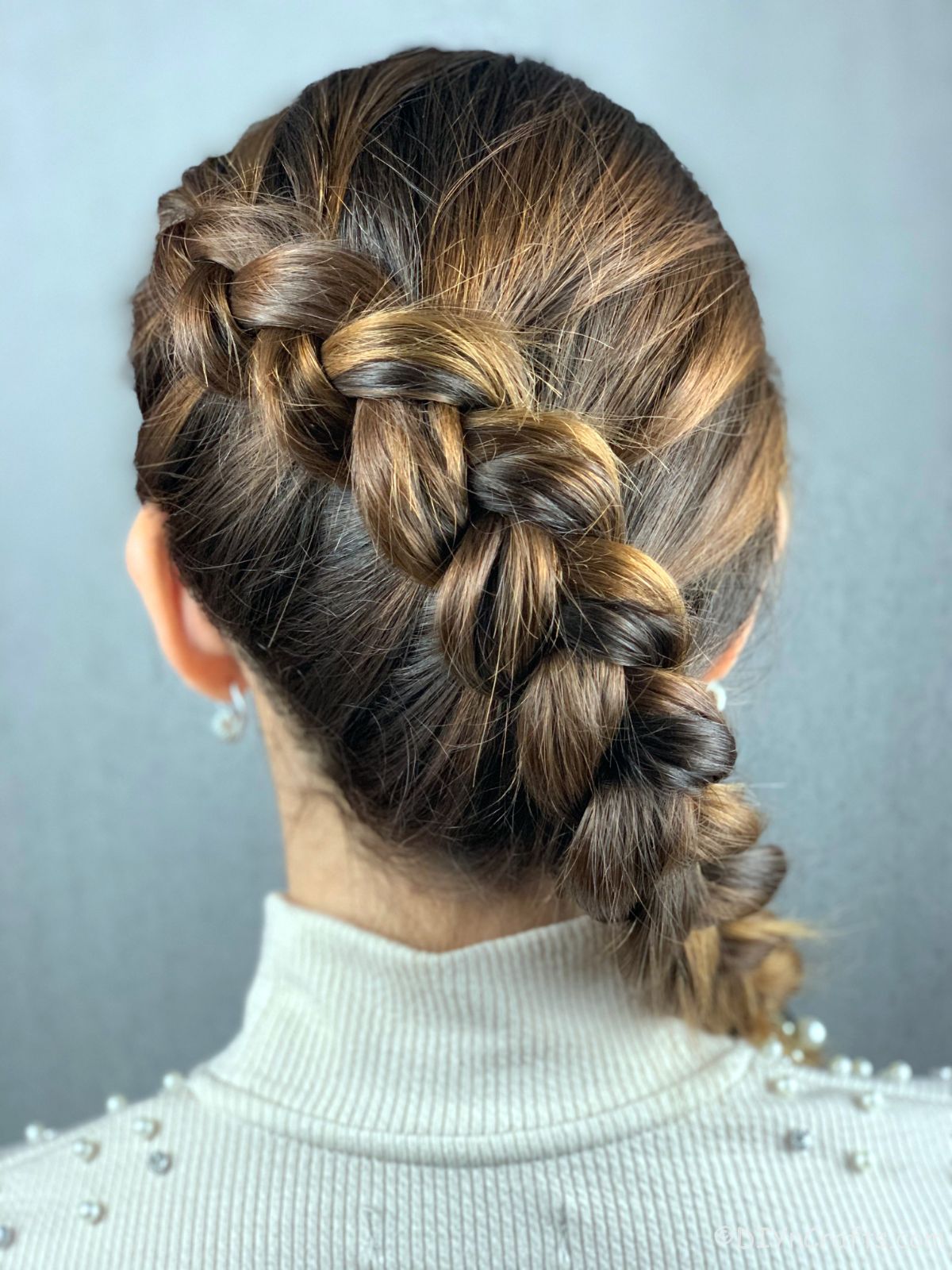 Textured Shoulder Length Side Braid — Dutch Braid