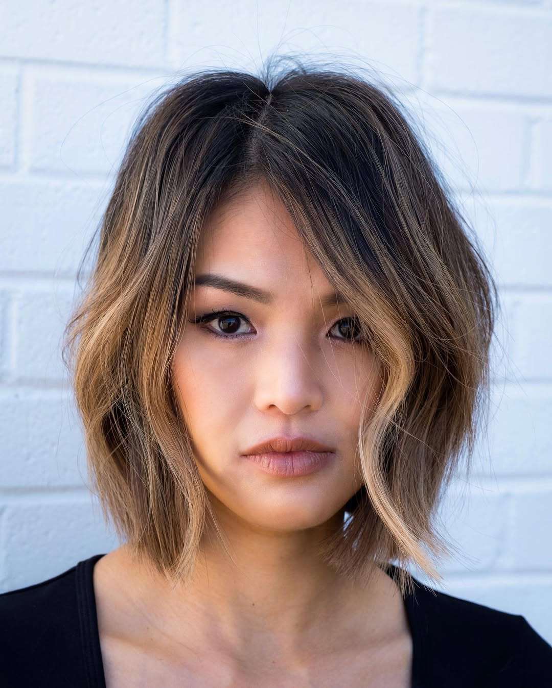 Angled Bob With Textured Waves and Ombre Angled Bob With Textured Waves and Ombre — Side Part Hairstyles