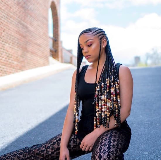 Thin Braids With Multicolored Beads — Lemonade Braids with Beads