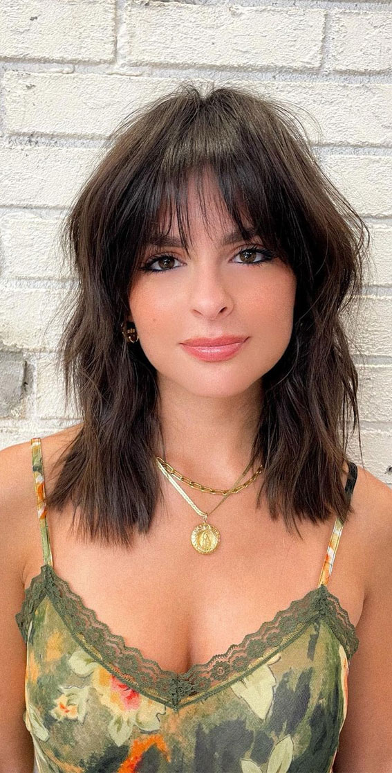 Dark Brown Shag With Fringe — Choppy Layers