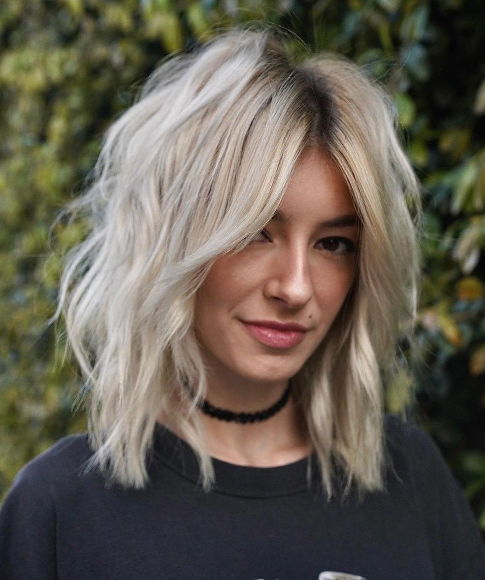 Platinum Blonde Shag for Fine Hair Platinum Blonde Shag for Fine Hair — Shag Haircut