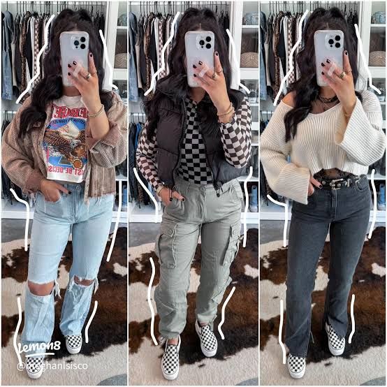Varied Casual Looks with Checkered Slip-On Vans Varied Casual Looks with Checkered Slip-On Vans — Vans Outfits