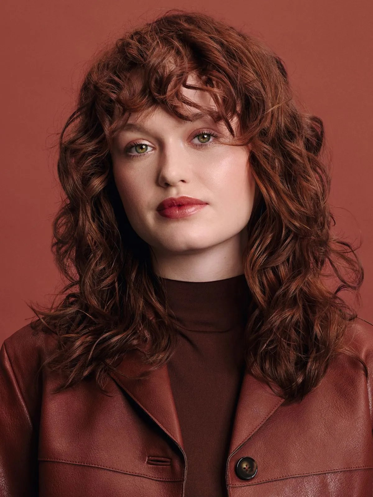 Shoulder Length Copper Red Waves — Red Curly Hair