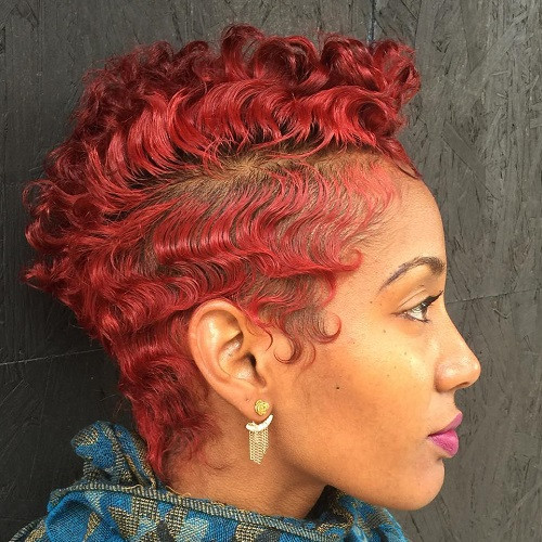 Vibrant Red Mohawk Vibrant Red Mohawk — Red Hair on Black Women