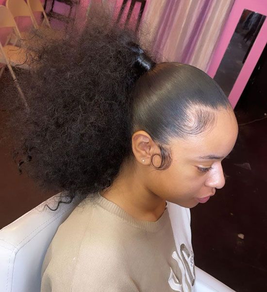 Voluminous Afro Texture Ponytail — Genie Ponytail