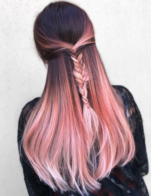 Rose Gold Ombre Fishtail Braid Rose Gold Ombre Fishtail Braid — Rose Gold Hair