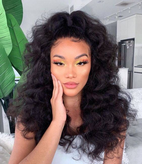 Front View Visual Idea — Half Up Half Down with Curls