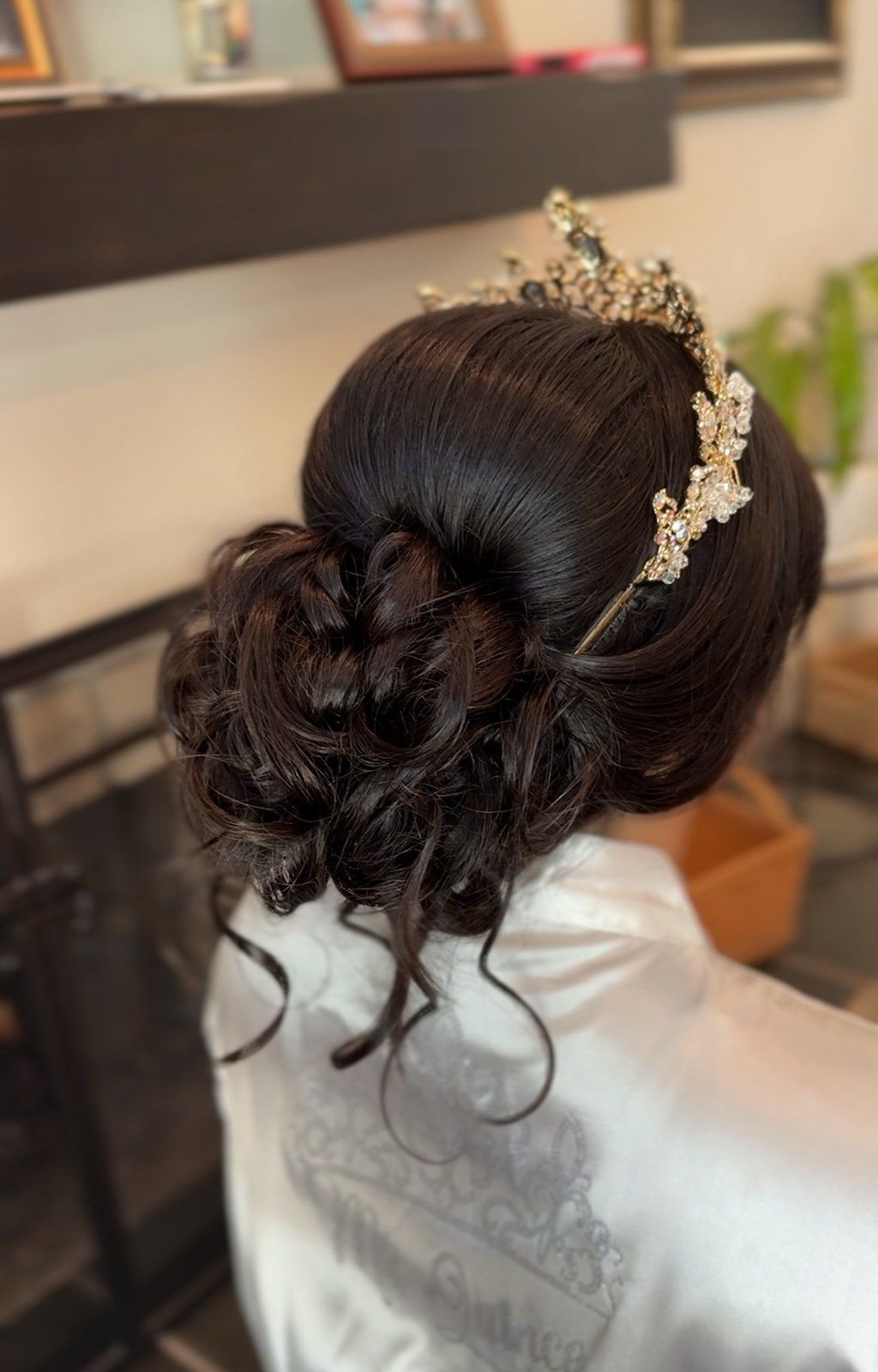 Textured Bun Updo with Tiara — Quinceanera Hairstyles